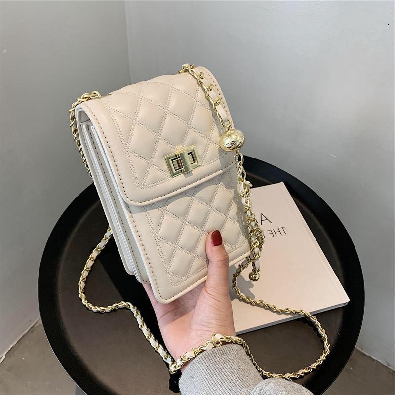 Luxury Brand Designer Bag Style Phone Bag For Women 2024 New Crossbody Fashion Quilted Small Gold Ball Chain Bag Single Shoulder Ladies Small Bag