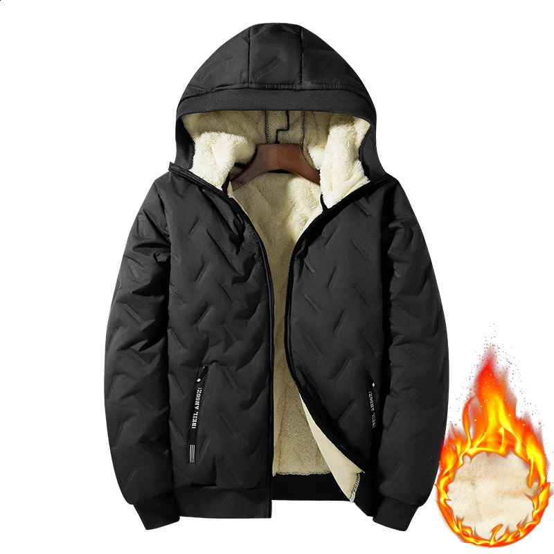 Mens hooded warm short jacket winter zipper pocket jacket outdoor sports and leisure work clothes windproof cotton jacket 251013