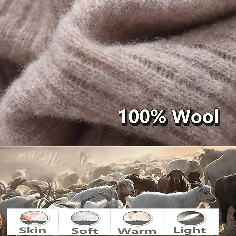 100Wool Knitted Oversize Poncho Loose Shawl Women Soft Warm Cashmere Lightweight Irish Wrap DualUse Vest Scarf Cardigan Cape 251022