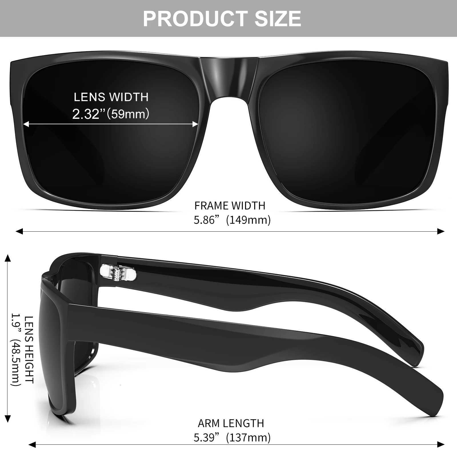MAXJULI XL Extra Large Glasses Super Dark Black Sunglasses for Big Wide Head Men Square Sun Glasses 149mm W8004W251023