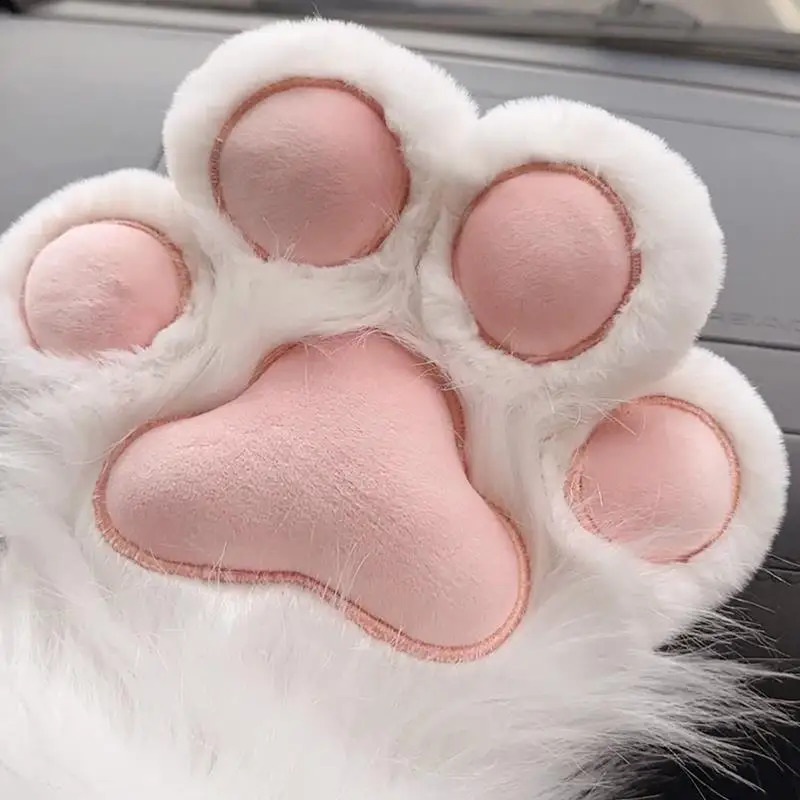 Plush Furry Cat Claw Gloves Faux Fur Fox Paws Mittens for Halloween Cosplay Costume Accessories Gloves 251021