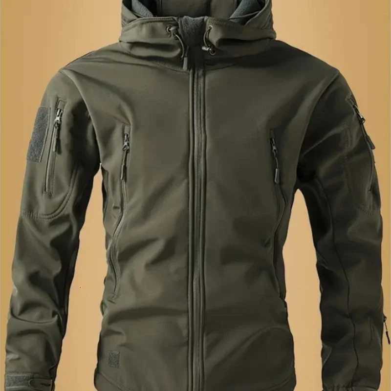 Mens Winter Softshell Waterproof Jackets Male Hoodie Coat Fishing Hiking Camping Climbing Skiing Fashionable Versatile Outdoor W251023