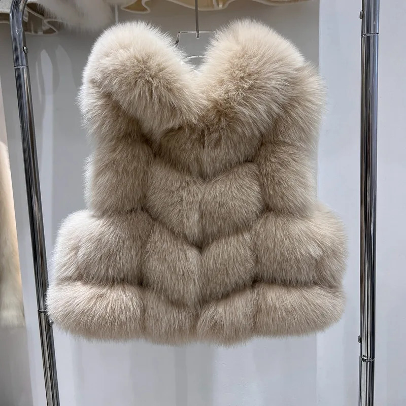 Natural Fur Vest Women Winter Coat Fashion Hoodies Thick Warm Female Short Real Sheepskin Genuine Jackets 251018