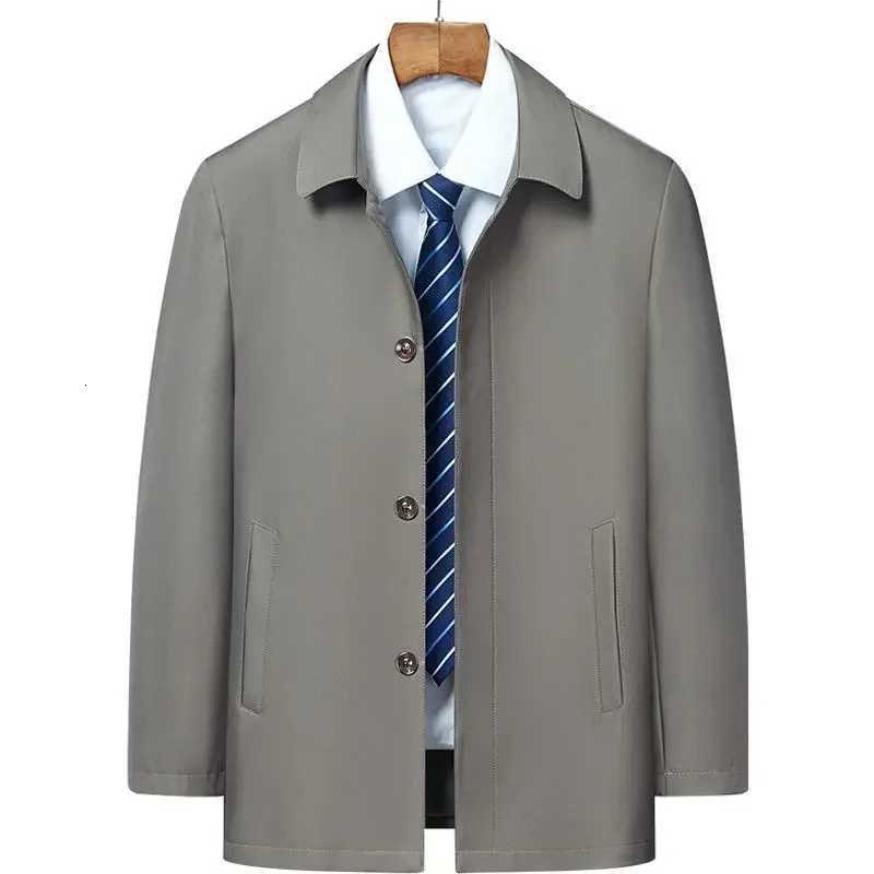 Casual Business Lapel Windbreak Jackets Men Coats New Brand Top Quality Spring Mens Trench Coat Solid Color Midlength Jacket W251023