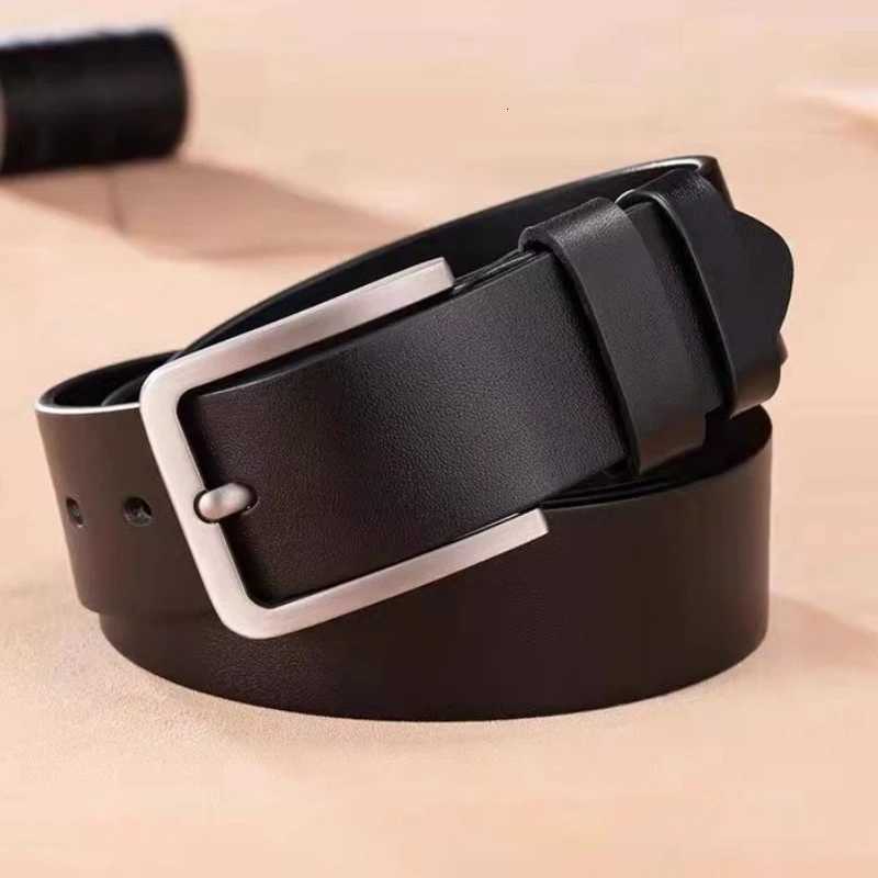 2026 New Mens Vintage Casual Belt Black Pin Buckle Student Versatile Leather Wide BeltXJ251023