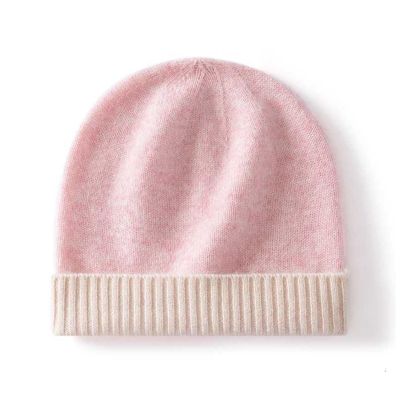 Color Block 100 Cashmere Hat Thickened Autumn Winter New Highend Knitted Hat Warm Unisex Outdoor Sports HatXJ251023