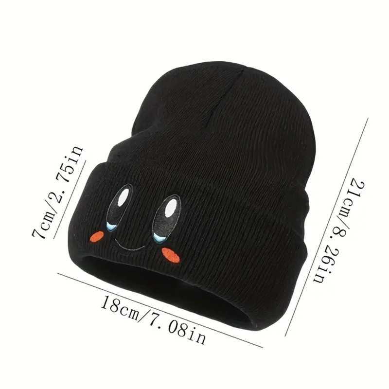 Hot Sa Cute Eye broidery Beanie Trendy Candy Color Coup Beanies Casual Coldproof Knit Hats For Wen MenW251023