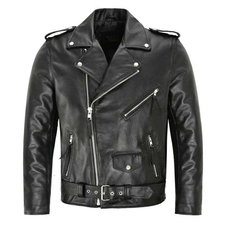 Men PU Leather Jacket Motorcycle Fashion Slim Fit Leather Coat W251023