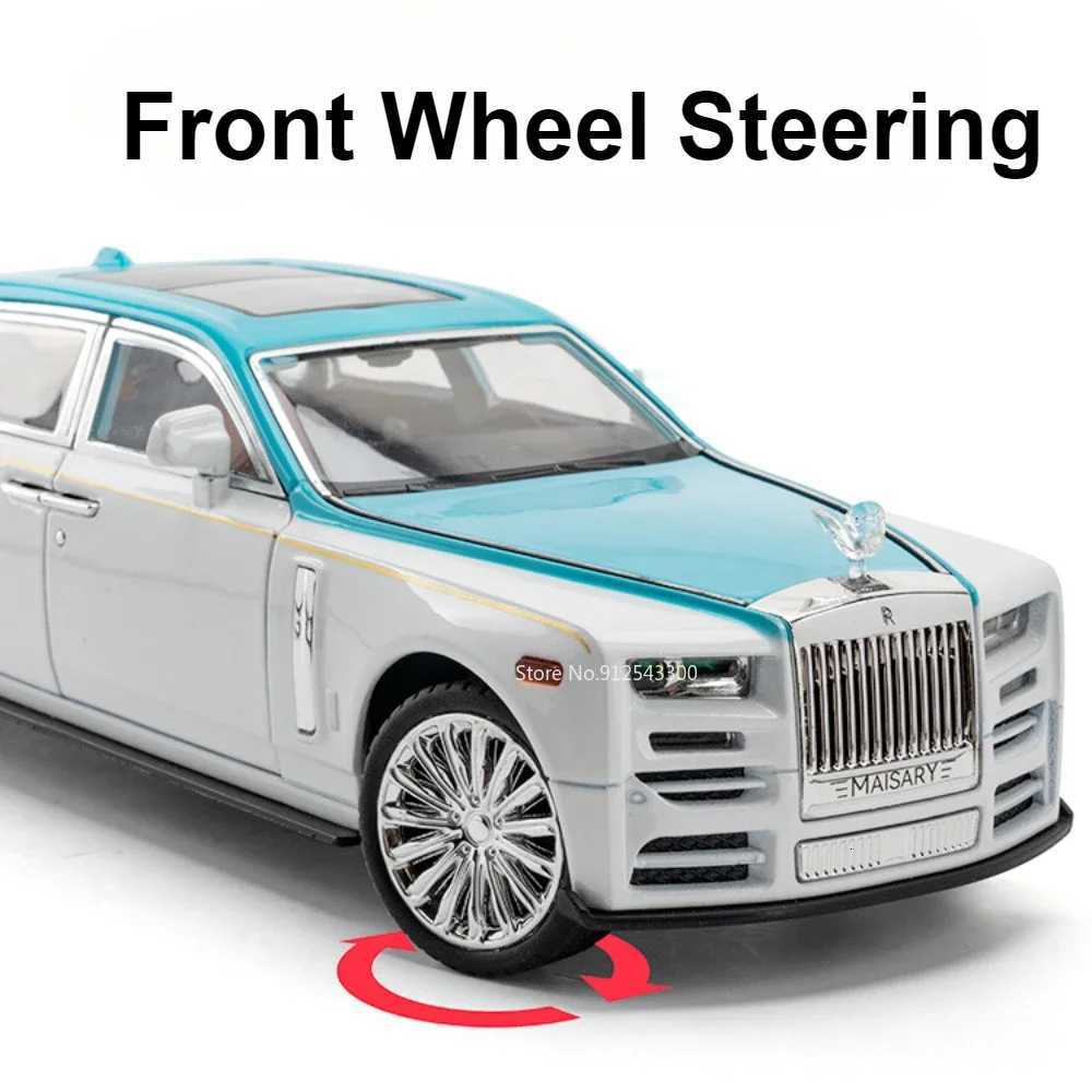 124 Scale Rolls Royce Phantom Toy Model Car Alloy Diecast Light Sound Doors Opened Shock Absorption Vehicles Collection GiftsT251023
