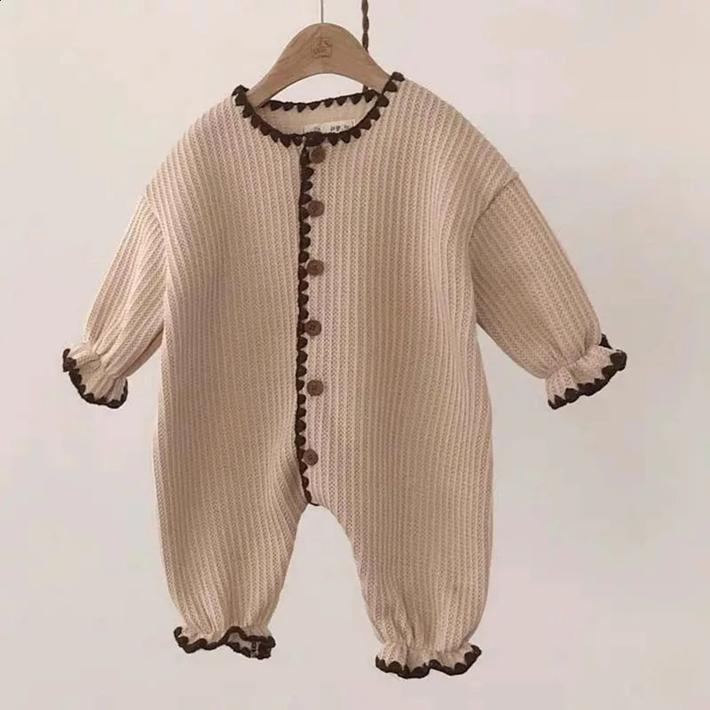 Baby Girl Vintage Romper Japan Style Infant Soft Cotton Long Sleeve Jumpsuit born Pajamas Baby Casual Home Clothes 024M 251023