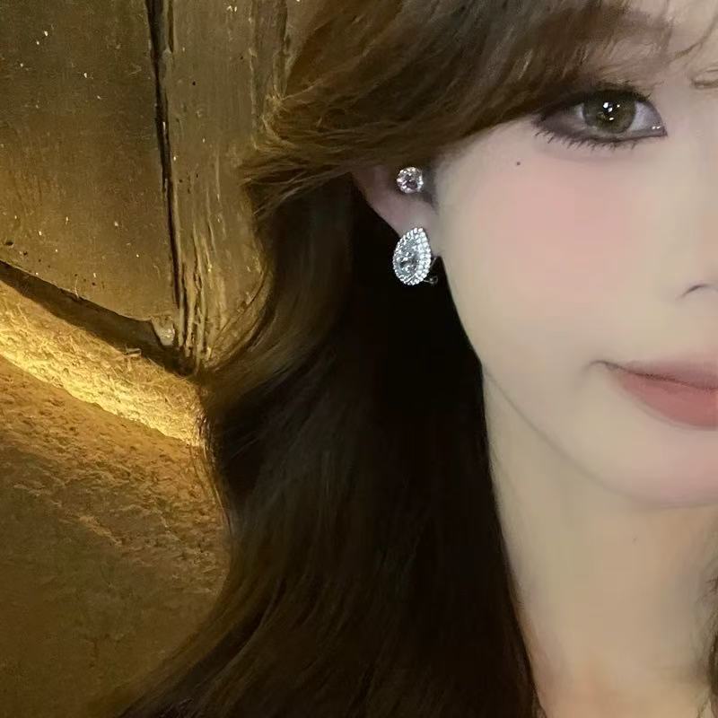 TaiYang Marquise Cut Zircon Stud Earrings, Hypoallergenic Stainless Steel Elegant Ear Jewelry for Women