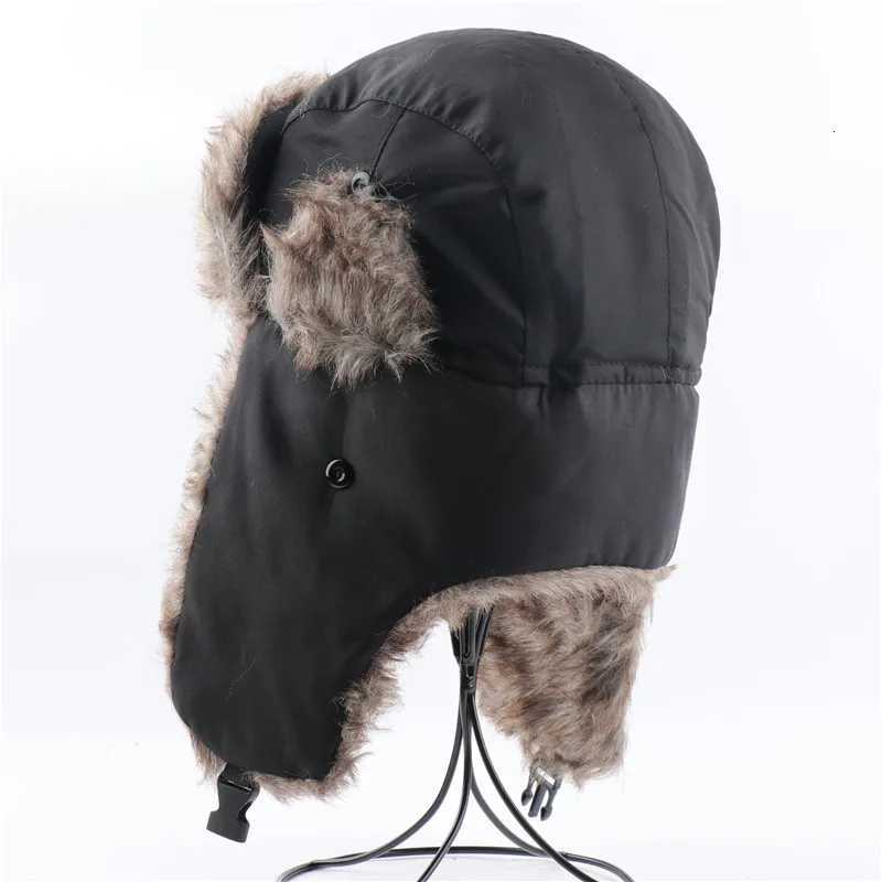 CAMOLAND Military Army Soviet Badge Winter Bber Hat Wen Men Russian Ushanka Hat Faux Fur Earflap s Waterproof SnowW251023