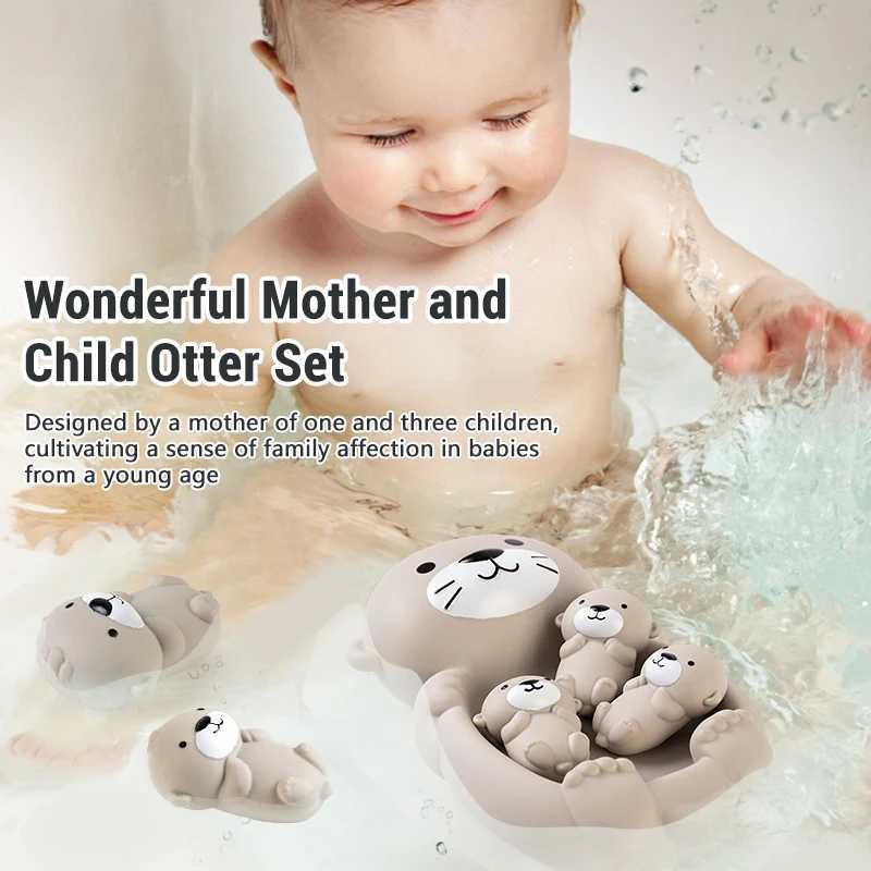 4PCS Children Otter Bath Toys Floating Boat Water Play Swimming Pool Interaction Toy Baby Floating Animal Otter Bath Toy Gifts J251023