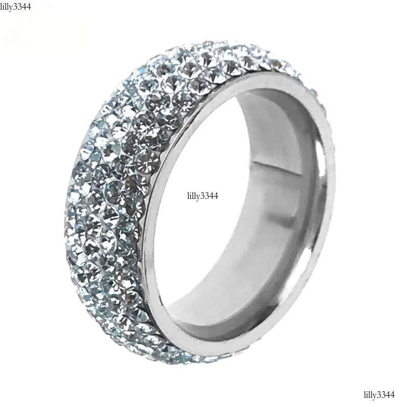 Band Rings VAF High End Aaa Zirconia Pave Stainless Steel Iced Out Moissanite Eternity Engagement Cubic Zirconium Ring For Men Women