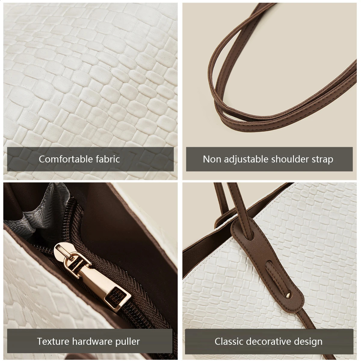 Autumn Winter Large Capacity Womens Tote Bag Casual Commute Shoulder Soft PU Females Handbag Purse 251014