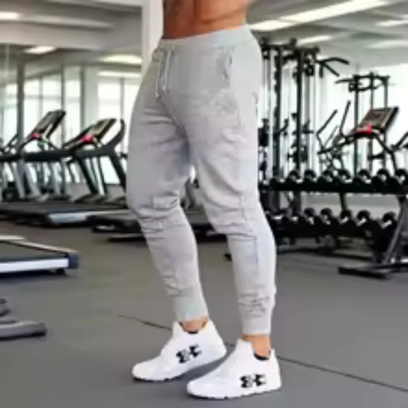 Autumn winter Men Gyms Pure color Pants Joggers Fitness Casual Long Workout Skinny Sweatpants Jogger Tracksuit 251023