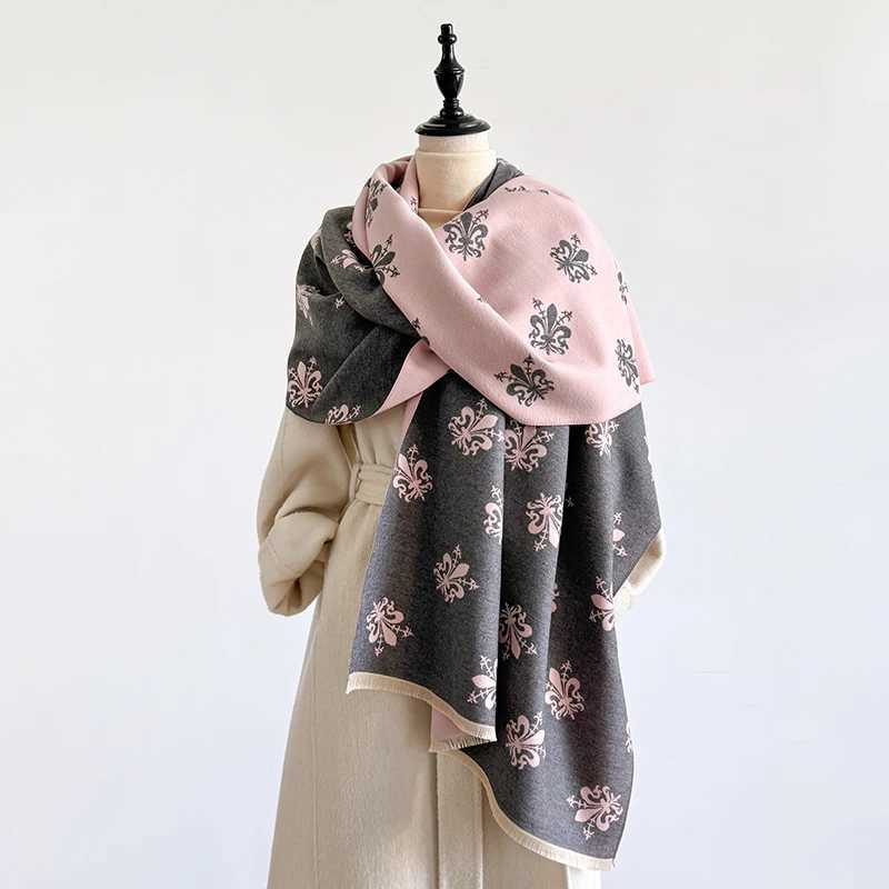 Womens Winter Luxury Thick Warm Wrap Imitation Cashmere Scarf with Star Jacquard Design for Casual Wear J251113