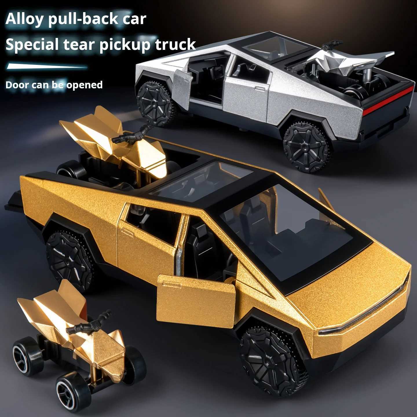 136 Cybertruck Toys Off Road Vehicle Die Cast Model Car Beach Motorcycle Hobby Collectible Birthday Gift For BoyT251023