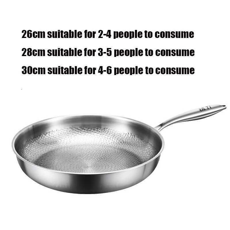 262830cm German e Titanium Frying Pan Nonstick Frying Pan Uncoated Fish Sc Hammer Pattern Titanium Alloy Cookware Y251023