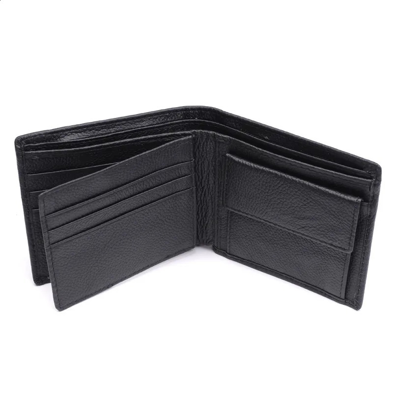 100 Genuine Leather Mens Wallet Purse for men Black Brown Bifold RFID Blocking leather Wallets coin pocket Gift Box251023