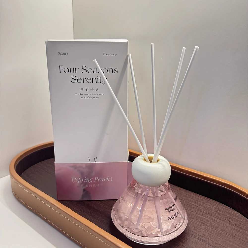 120ml Fireless Aratherapy Set Rose Essential Oil with Rattan Sticks He Indoor Fragrance 180 Days LongLa Bedro Decor Y251023