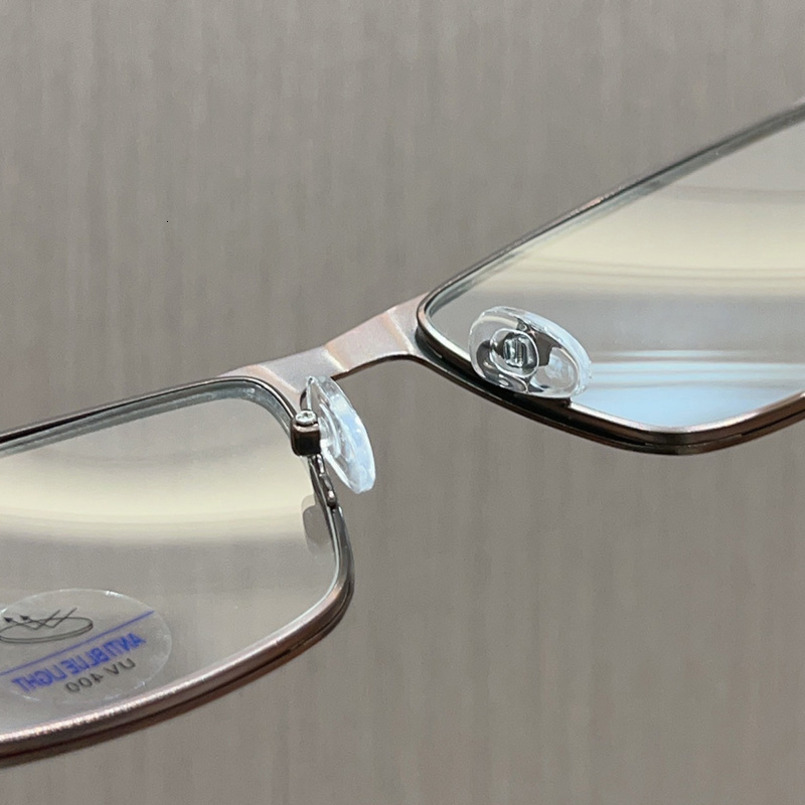 Men's Full Metal Prescription Business Large Face Anti-Blue Light Radiation Square Frame Glasses