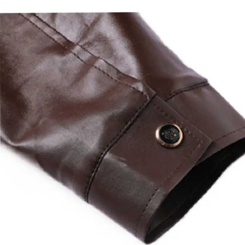 Thick Warm Fleece Lined Leather Coat For Men 2025 New Square Collar Jacket Light Business Casual Fashion Allmatch Outerwear W251023