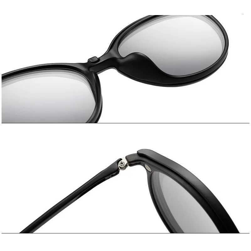 6 In 1 Clip On Glasses Men Women TR90 Polarized Optical Magnetic Sunglasses Clip Magnet Sunglasses Prescription Glasses FrameW251023