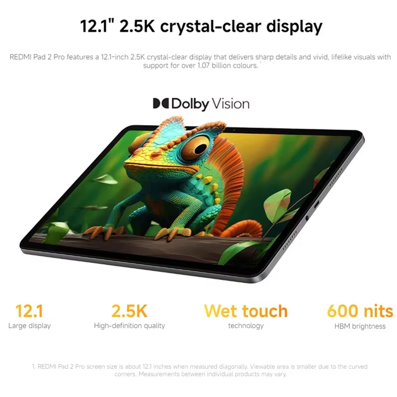 Global Version Xiaomi Redmi Pad 2 Pro 12.1" 2.5K crystal-clear display 120Hz 12000mAh Snapdragon 7s Gen 4 CPU