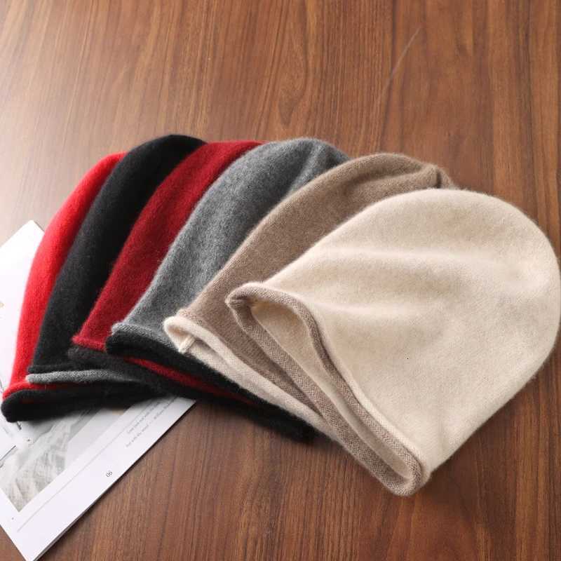 Winter Hat Regardss Of Gender Merino Wool Knitted 2024 New Wens Soft Warm Bean Hat Fashion Outdoor Curlybrimmed HatW251023