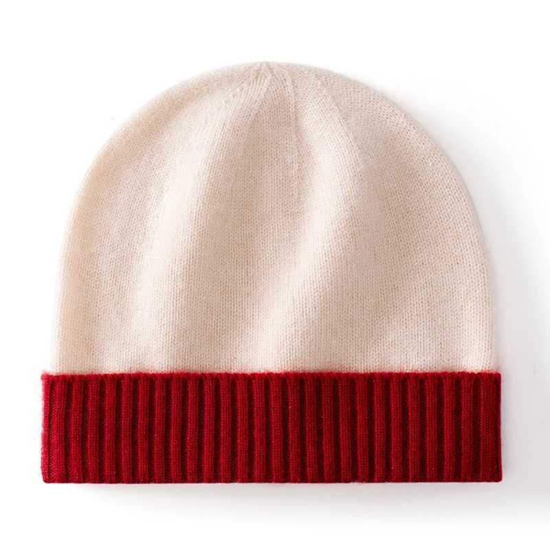 Color Block 100 Cashmere Hat Thickened Autumn Winter New Highend Knitted Hat Warm Unisex Outdoor Sports HatXJ251023