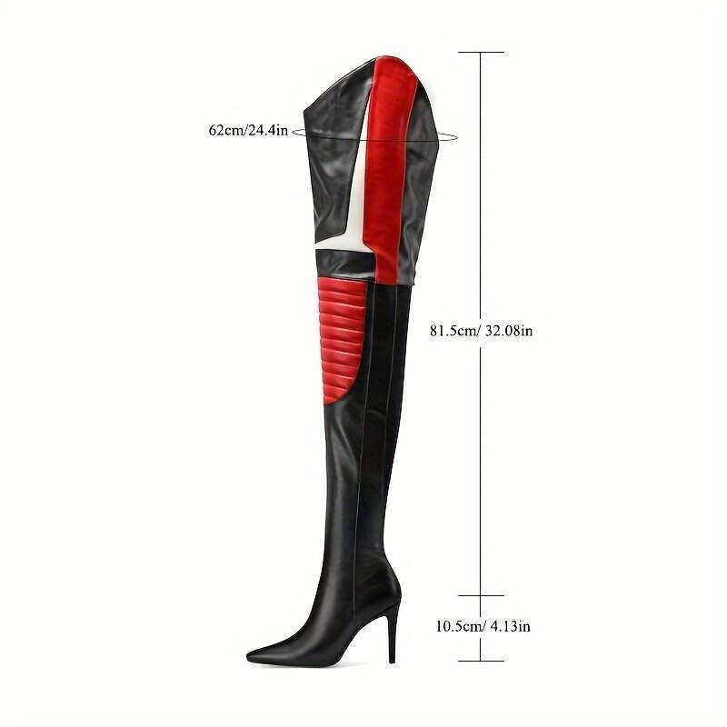 2026 Slender High Heels With Color Matching Knee Length Boots
