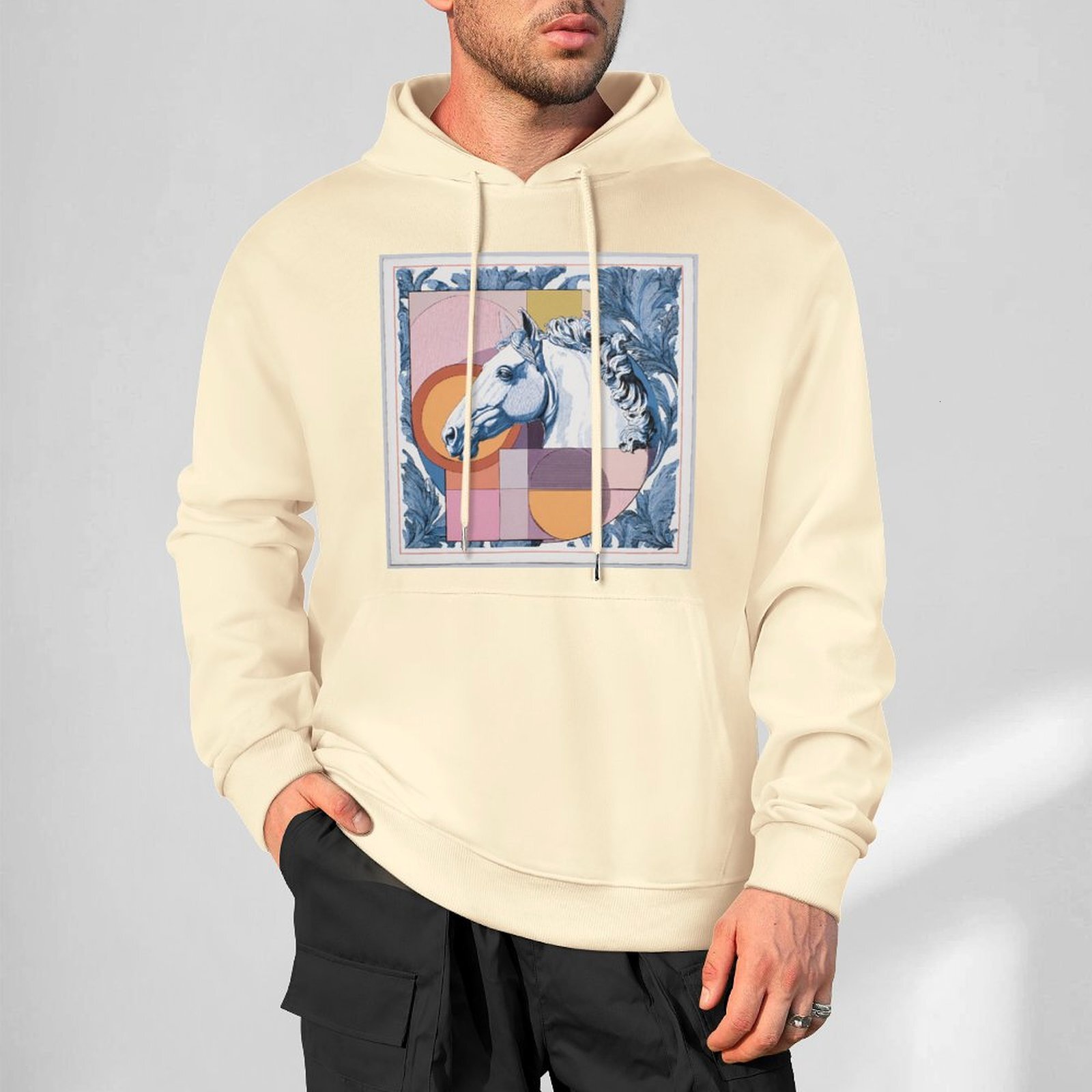 H Designer Fall Winter Hoodie Luxury Horse Print Design Unisex Long Sleeve Streetwear Hip Hop Oversized Fit Hoodie Men's Fashion Apparel H29