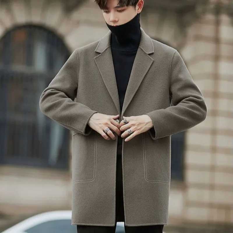 Mens Jackets Wool Blends Winter Sales of Male Coats Solid Color New in Y2k Trendy Fast Delvery High Quality Aesthetic Casual W251023