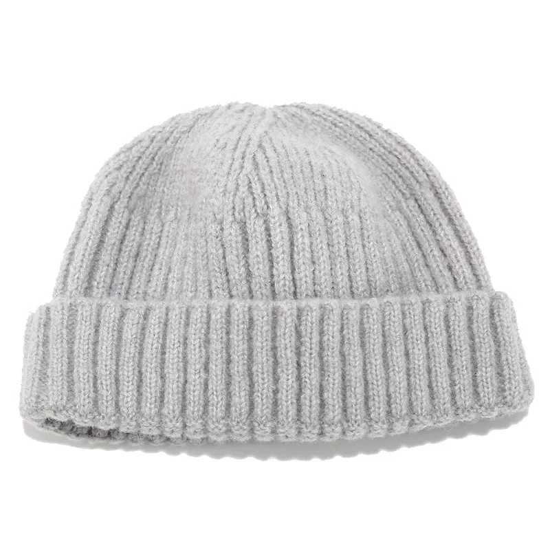 Autumn and Winter Street Trendy Hip Hop Guapi Hat Korean Edition Solid Color Knitted Hat Mens and Wens Outdoor Warm HatW251023