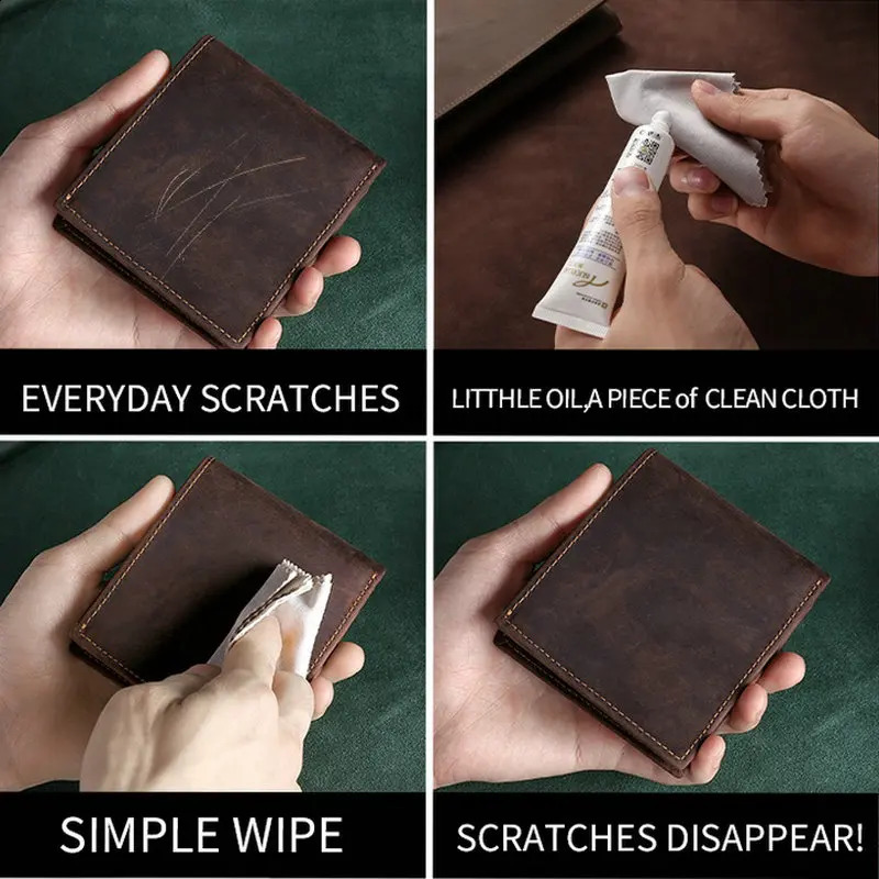 GENODERN Mens Leather Wallet Business Fashion Retro Crazy Horse Leather Wallet251023