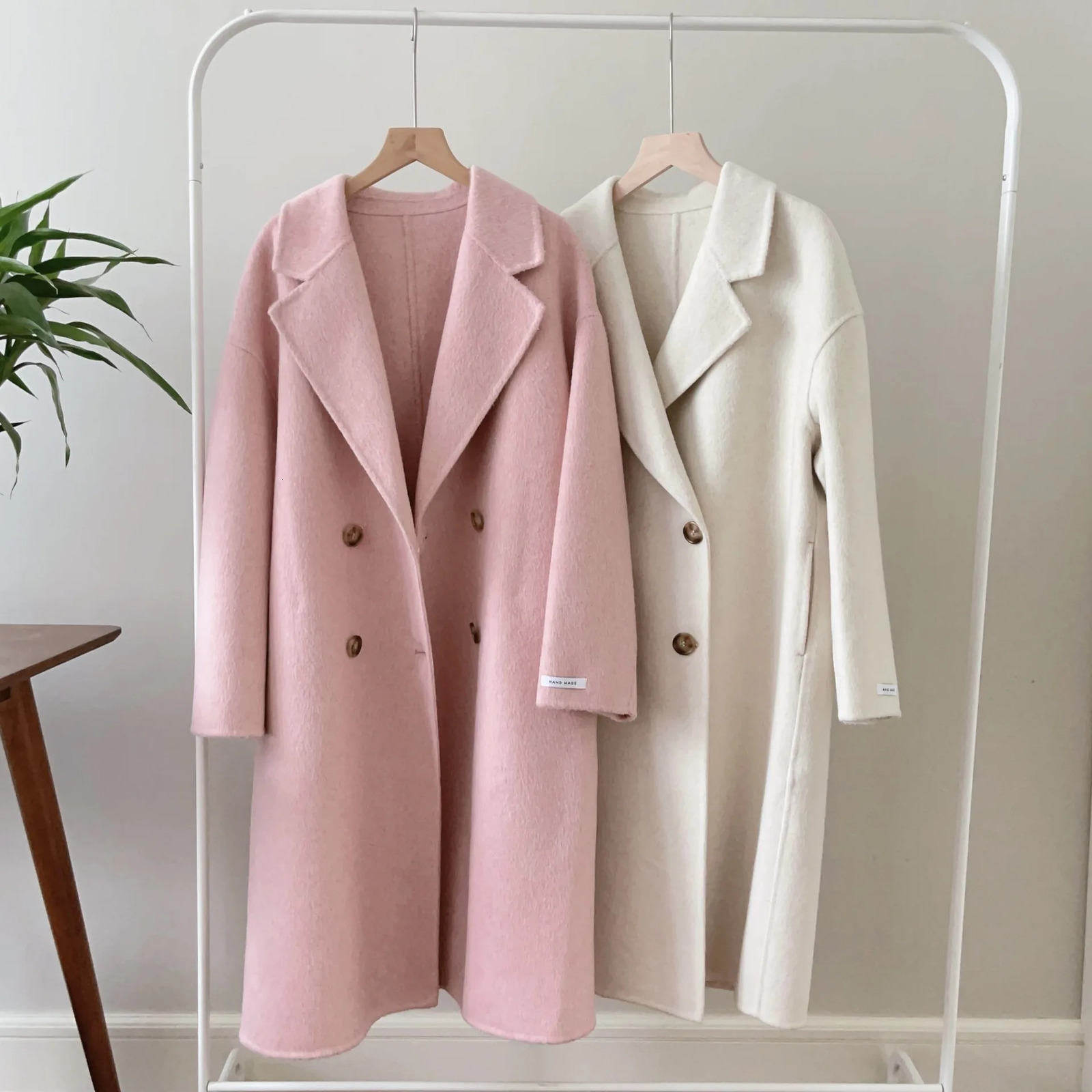 Spring Women Drouble Breasted Woolen Coat Loose Style Cashmere Winter Clothes Long Coats Tops 251020