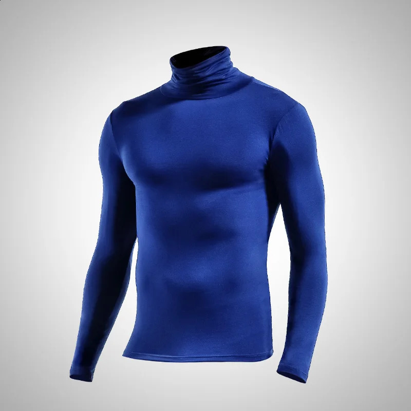 Mens thermal underwear in turtleneck lapel autumn thin Modal and winter longsleeved base shirt single slimfit top 251023