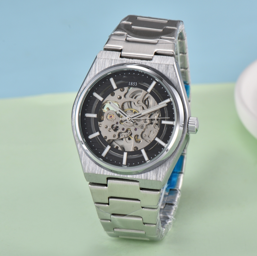 Mens TISSITly Smooth surface Watches hollow-out POWERMATICly 80 automatic mechanical Movement Watches Male Clock Luxury 1853 PRX Watch #131
