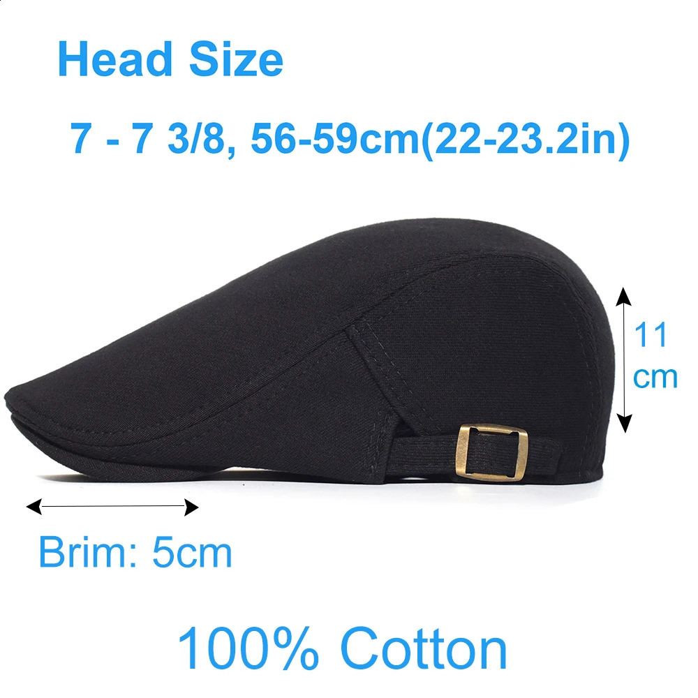 Cotton Adjustable sboy Caps Men Woman Casual Beret Flat Ivy Cap Soft Solid Color Driving Cabbie Hats 251021