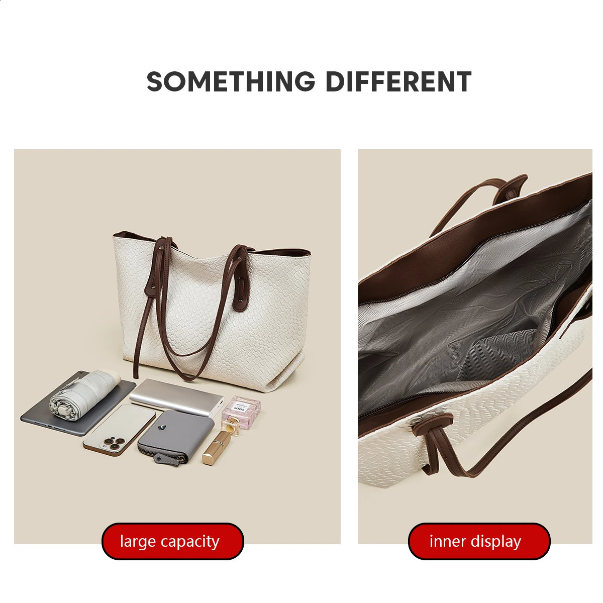 Autumn Winter Large Capacity Womens Tote Bag Casual Commute Shoulder Soft PU Females Handbag Purse 251014