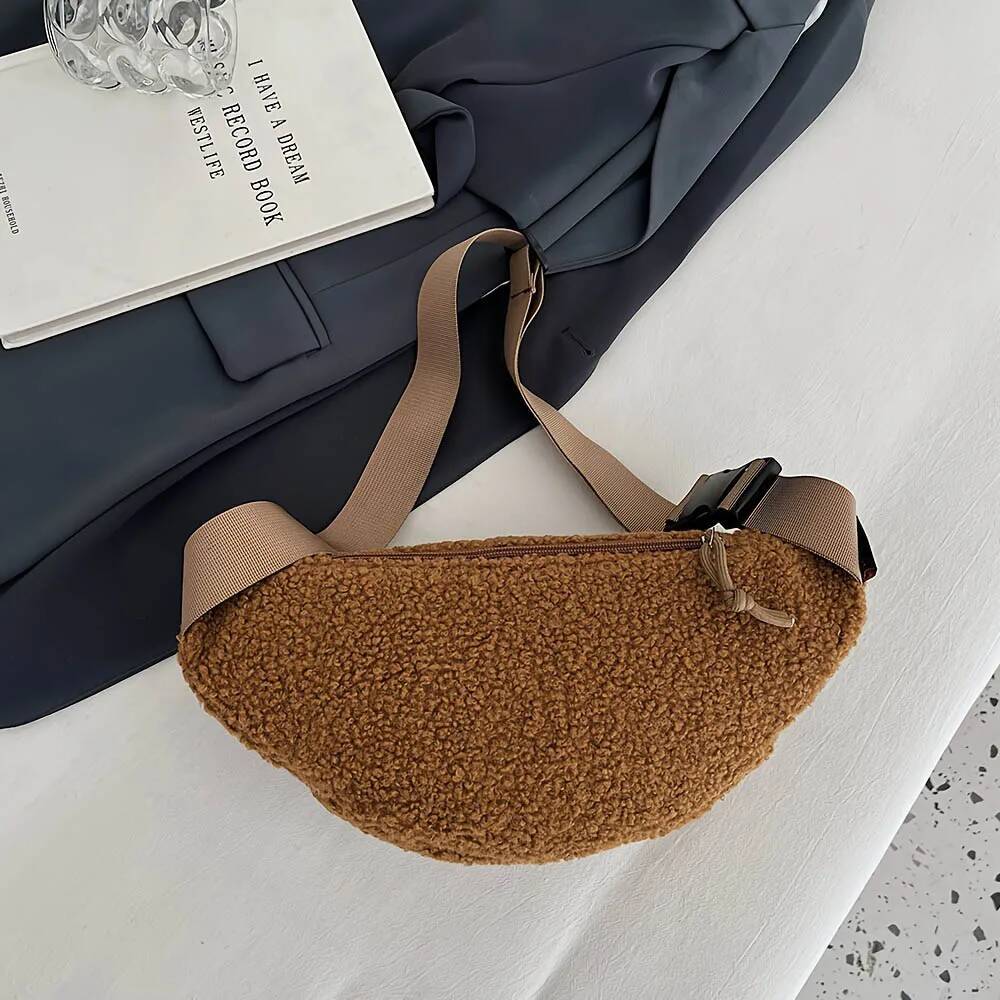Lamb autumn and winter new fur bag luxury handbag new designer bag fashionable commuting waist bag plush women's shoulder bag