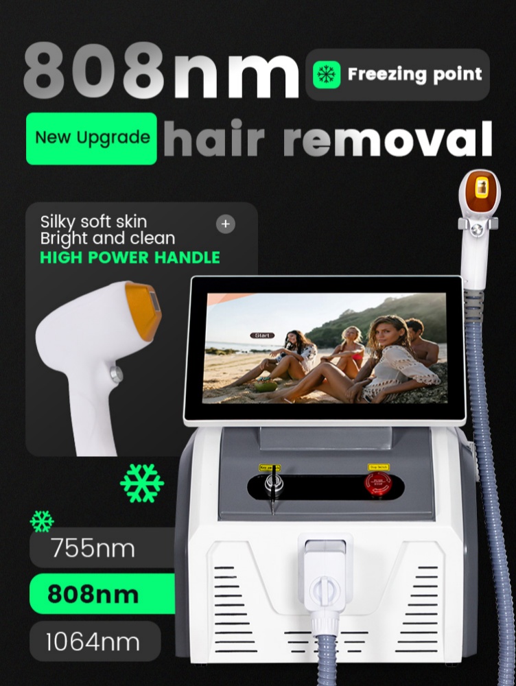 808 Alexandrite Hair Removal Laser Diode Machine Freezing Point Painless Ice Platinum Underarm Permanent Painless Epilator