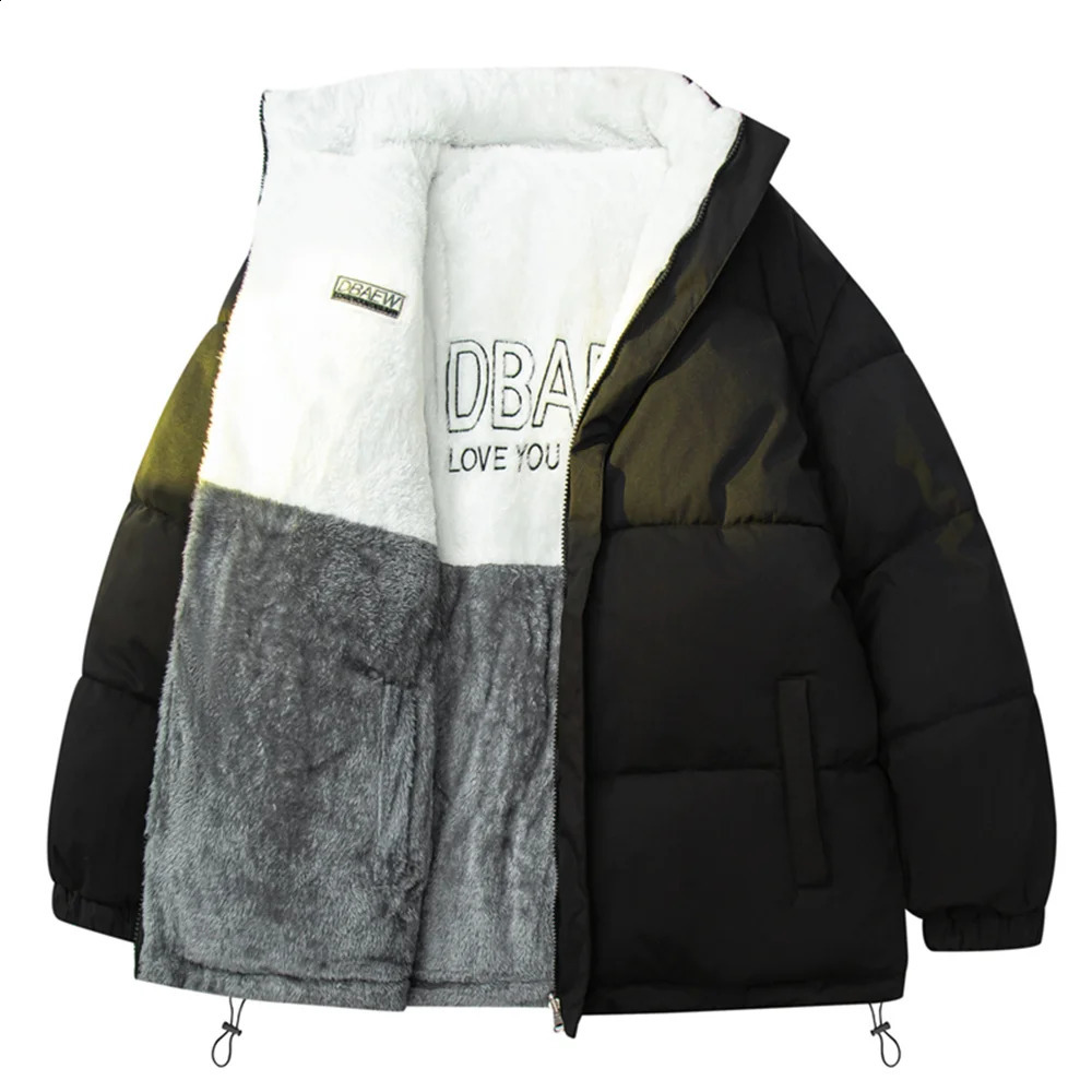 Highquality lambskin fleece mens casual doublesided loose and versatile cottonpadded jacket clothing 251023