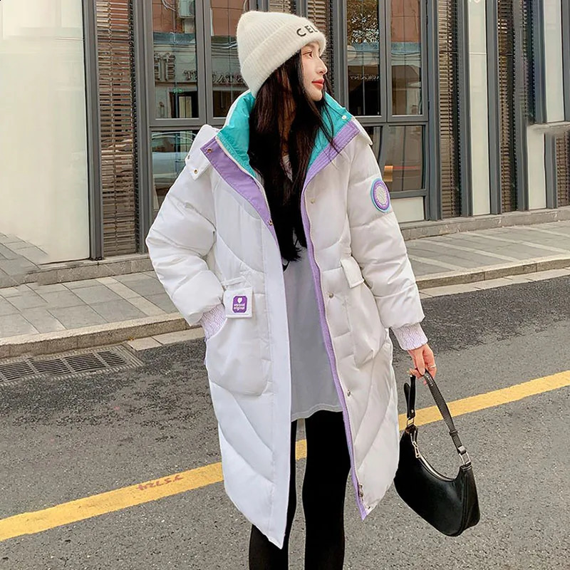Down Cotton Jacket Women Overcoat Long Loose Thick Warm Parka Winter Korean Plus Size Hooded CottonPadded Coat 251022