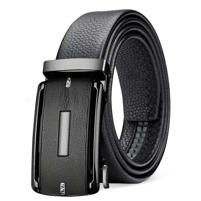 Mens Automatic Ratchet Belt with Alloy Buckle Leather Waist Straps for Business Belts for Men Plus Size 130 140 150 160 170cmXJ251023