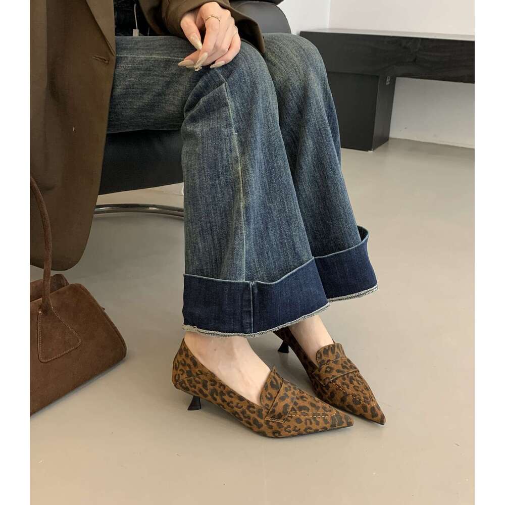 2025 Autumn Winter High Heels Thin Designer Shoe Deep Mouth Pointed Toe Single Elegant Mid Heel Commuting Professional Women's Shoes