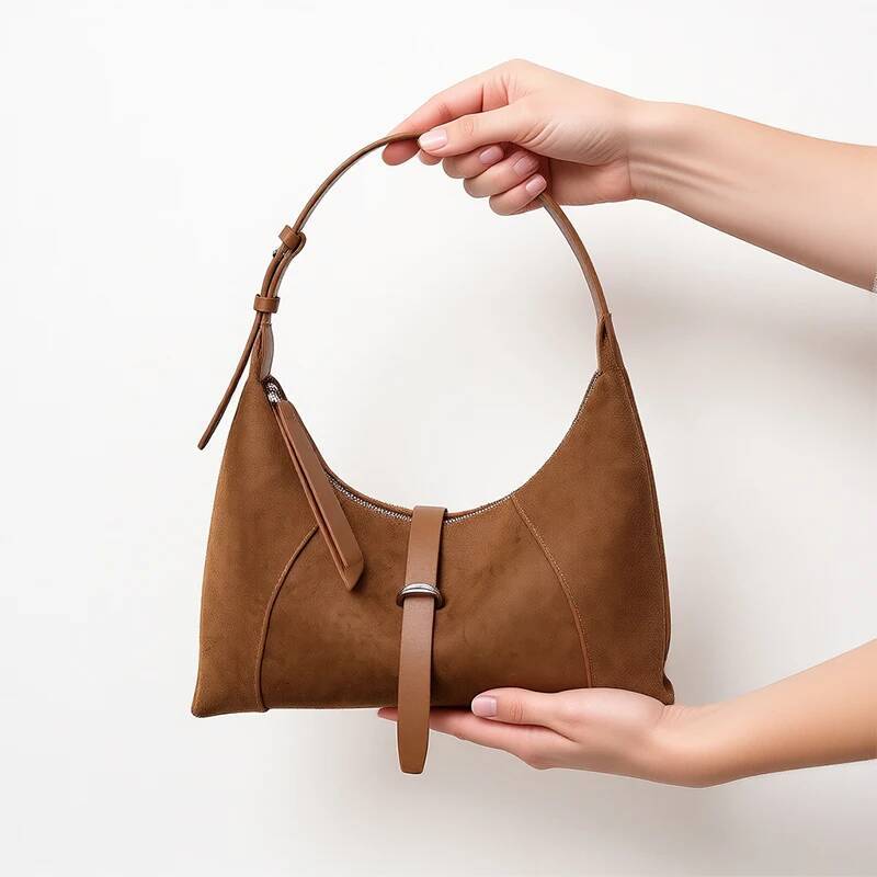 Suede leather autumn and winter new designer bag soft luxury handbag cowhide women's crossbody bag women's fashion trend commuting bag