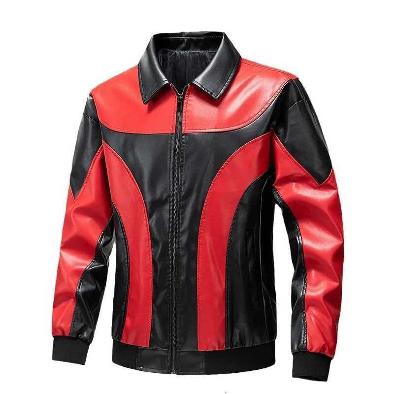 Casual Thin Mens Leather Jacket Fashion Patchwork Motorcycle Vintage Leather Coat Spring Autumn CrossBorder Menswear W251023