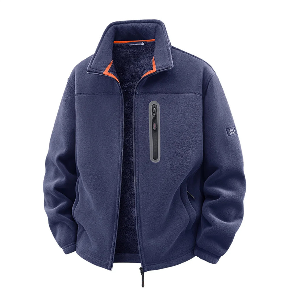 Winter Polar FleeceLined Jacket Men Thickened Windproof StandCollar Cardigan Casual Outdoor ed Mens Warm Coat 251023